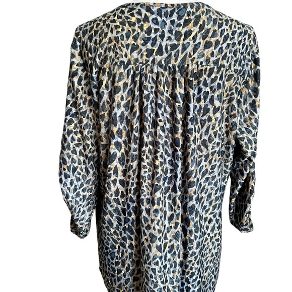 NY Collection Roll Tab Zip Front Jacquard Knit Top Size 2X - Picture 7 of 17